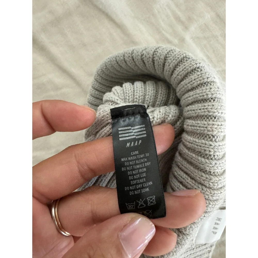 MAAP Cycling Grey Ribbed Beanie Hat